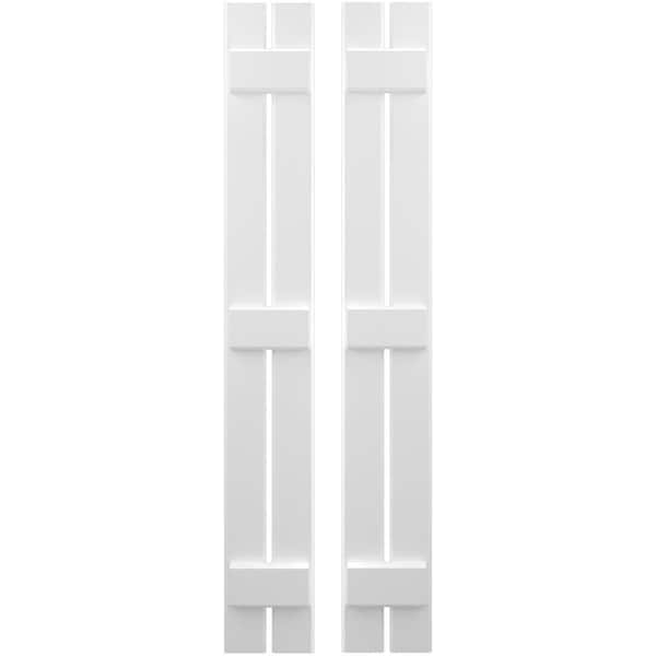 Ekena Millwork Americraft 2-Board, 3 Batten Exterior Real Wood Spaced Board-n-Batten Shutters, ARW401SB207X37WHH, PR ARW401SB207X37WHH - main